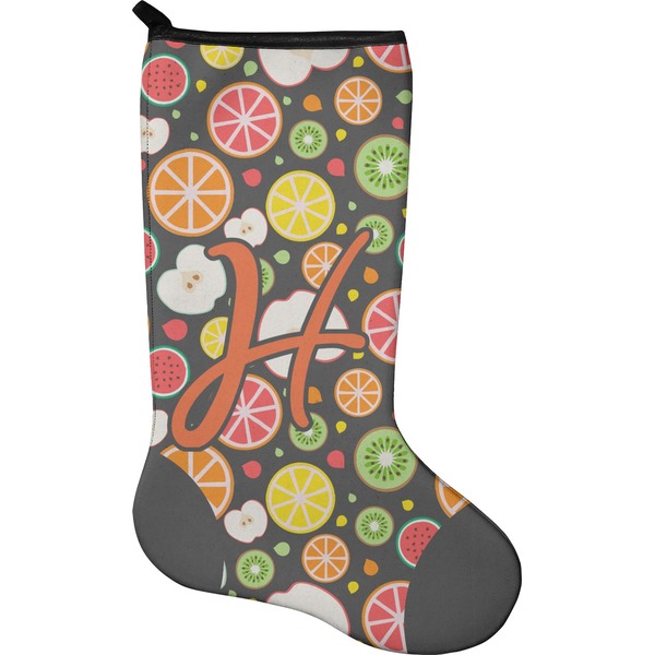 Custom Apples & Oranges Holiday Stocking - Single-Sided - Neoprene (Personalized)