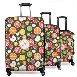 Apples & Oranges 3 Piece Luggage Set - 20" Carry On, 24" Medium Checked, 28" Large Checked (Personalized)