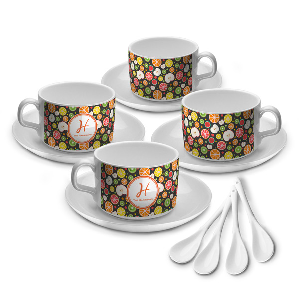 Custom Apples & Oranges Tea Cup - Set of 4 (Personalized)