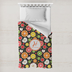 Apples & Oranges Toddler Duvet Cover w/ Name and Initial