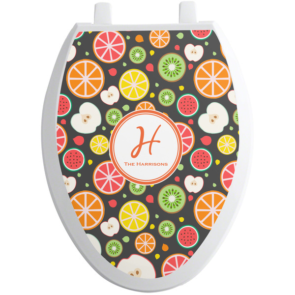 Custom Apples & Oranges Toilet Seat Decal - Elongated (Personalized)