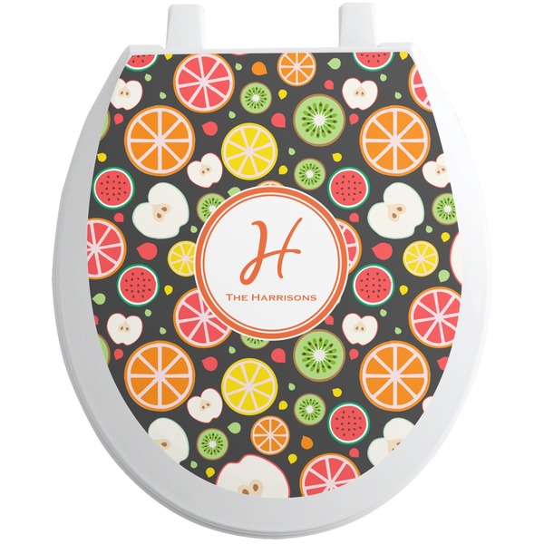 Custom Apples & Oranges Toilet Seat Decal - Round (Personalized)