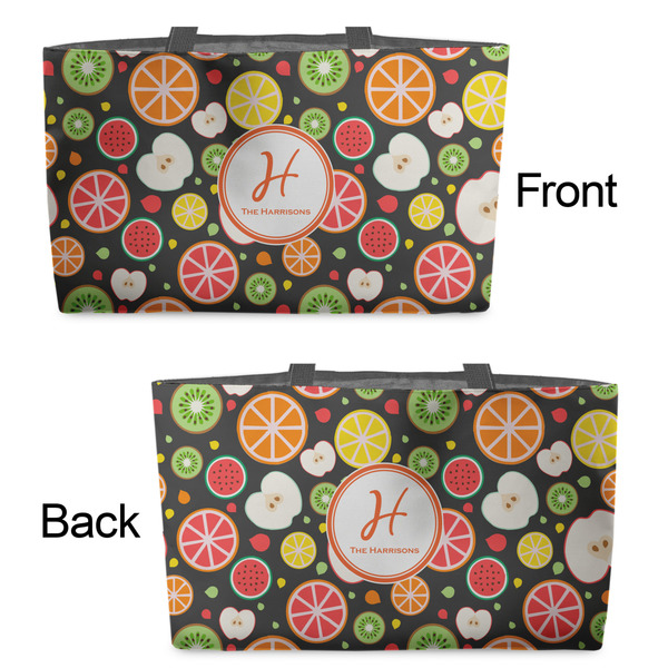 Apples & Oranges Tote w/Black Handles - Front & Back Views