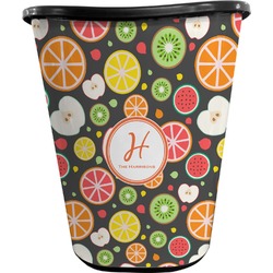 Apples & Oranges Waste Basket - Double Sided (Black) (Personalized)
