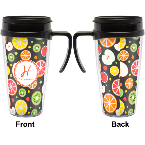 Apples & Oranges Travel Mug with Black Handle - Approval