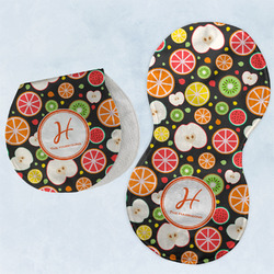 Apples & Oranges Burp Pads - Velour - Set of 2 w/ Name and Initial