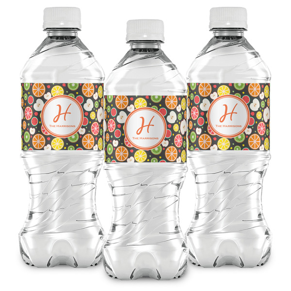 Apples & Oranges Water Bottle Labels - Front View