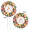 Apples & Oranges White Plastic 5.5" Stir Stick - Double Sided - Round - Front & Back