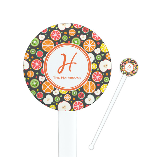 Custom Apples & Oranges Round Plastic Stir Sticks (Personalized)