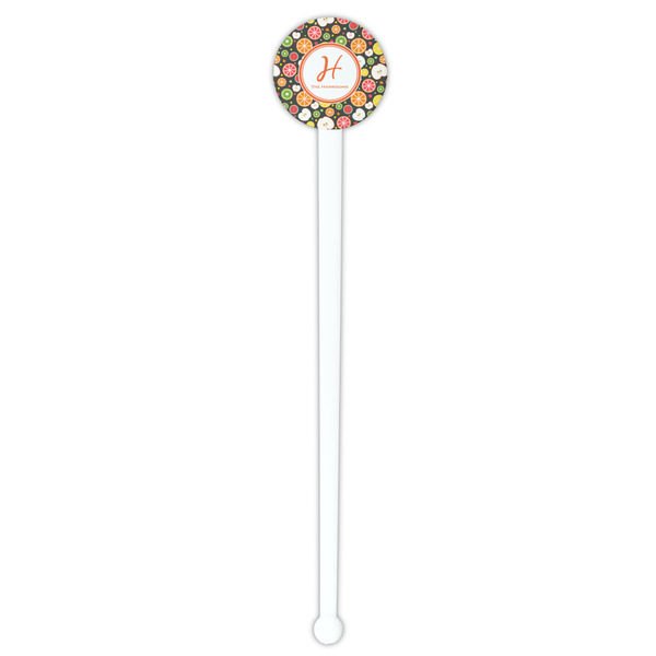Apples & Oranges White Plastic 7" Stir Stick - Round - Single Stick