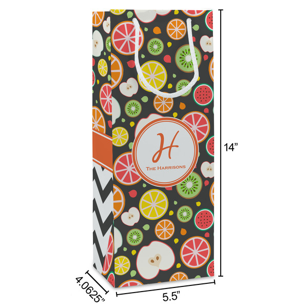 Apples & Oranges Wine Gift Bag - Dimensions