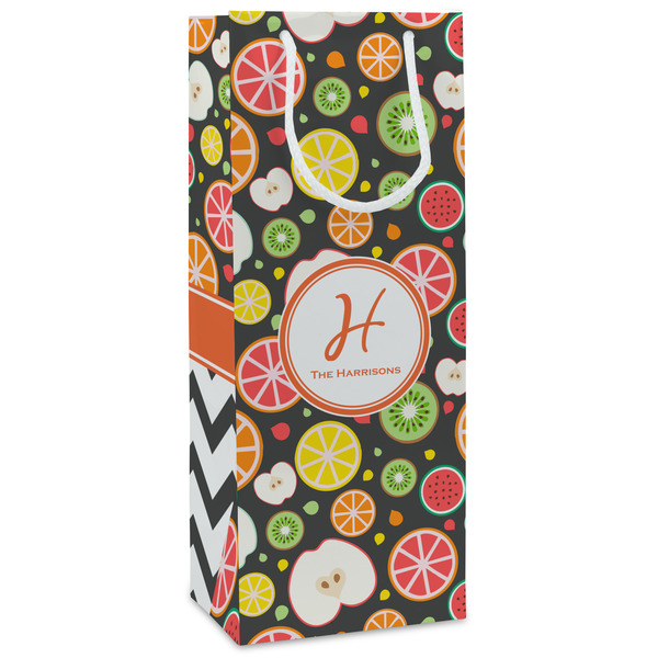 Custom Apples & Oranges Wine Gift Bags - Gloss (Personalized)