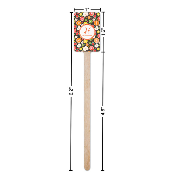 Apples & Oranges Wooden 6.25" Stir Stick - Rectangular - Dimensions