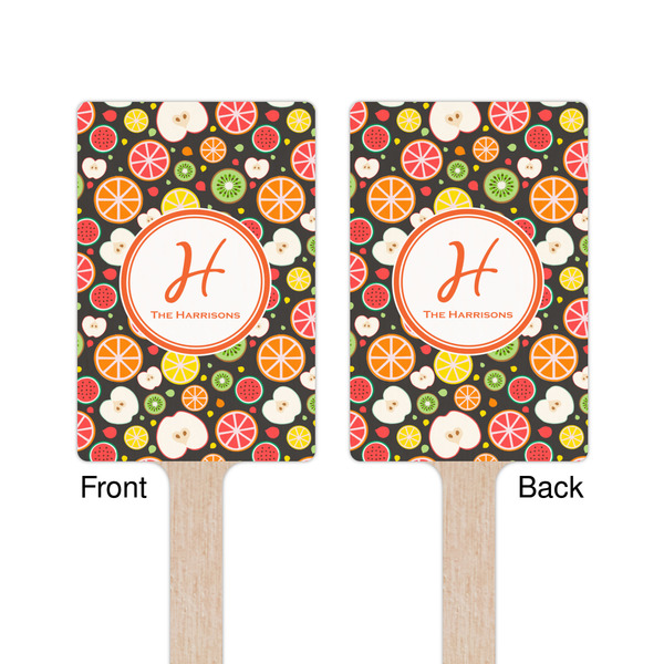 Apples & Oranges Wooden 6.25" Stir Stick - Rectangular - Double Sided - Front & Back