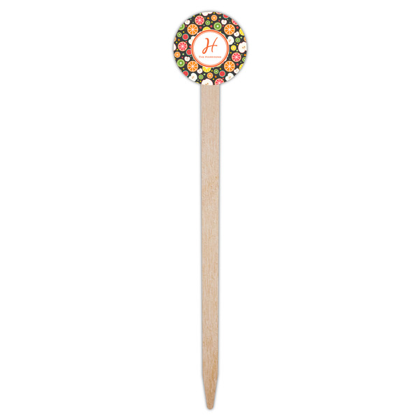 Apples & Oranges Wooden 6" Food Pick - Round - Single Pick