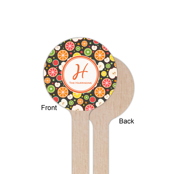 Apples & Oranges Wooden 6" Stir Stick - Round - Single Sided - Front & Back