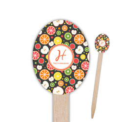 Apples & Oranges Oval Wooden Food Picks - Single Sided (Personalized)
