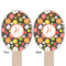Apples & Oranges Wooden Food Pick - Oval - Double Sided - Front & Back