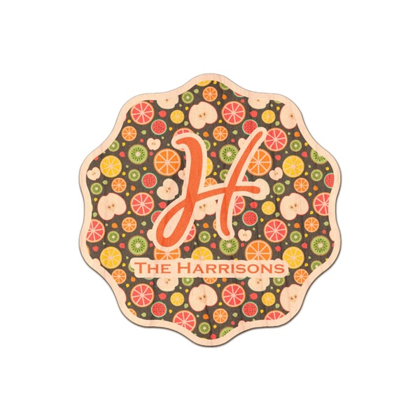 Custom Apples & Oranges Genuine Maple or Cherry Wood Sticker (Personalized)