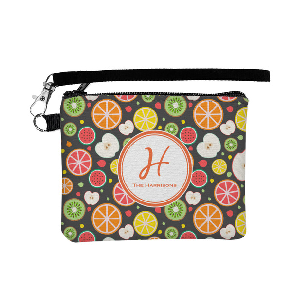 Custom Apples & Oranges Wristlet ID Case w/ Name and Initial