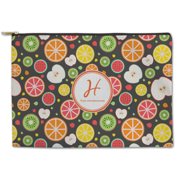 Custom Apples & Oranges Zipper Pouch - Large - 12.5"x8.5" (Personalized)