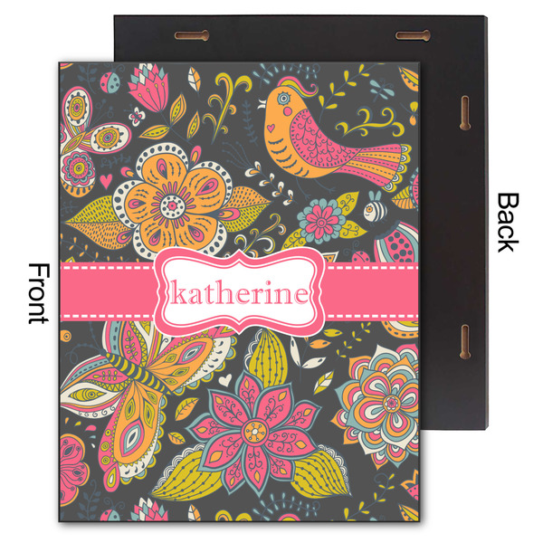 Birds & Butterflies 11x14 Wood Print - Front & Back View