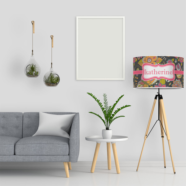 Birds & Butterflies 12" Drum Lampshade - LIFESTYLE