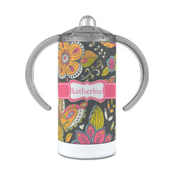 Birds & Butterflies 12 oz Stainless Steel Sippy Cup (Personalized)