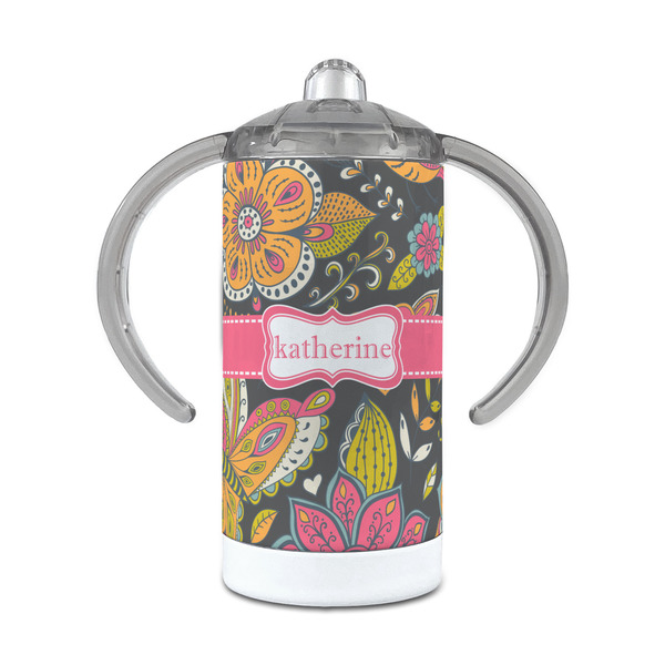 Custom Birds & Butterflies 12 oz Stainless Steel Sippy Cup (Personalized)