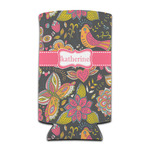 Birds & Butterflies Can Cooler (tall 12 oz) (Personalized)