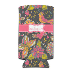 Birds & Butterflies Can Cooler (tall 12 oz) (Personalized)