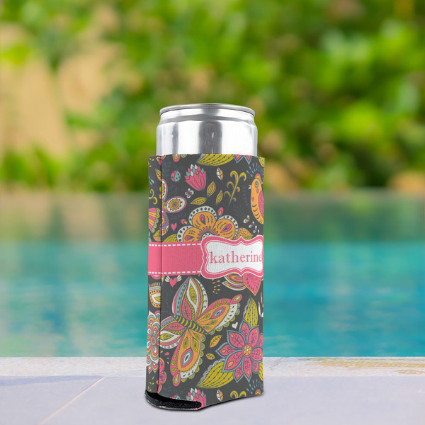 Birds & Butterflies Can Cooler - Tall 12oz - In Context