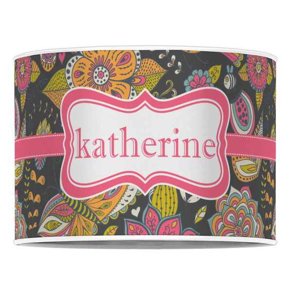 Birds & Butterflies 16" Drum Lampshade - FRONT (Poly Film)