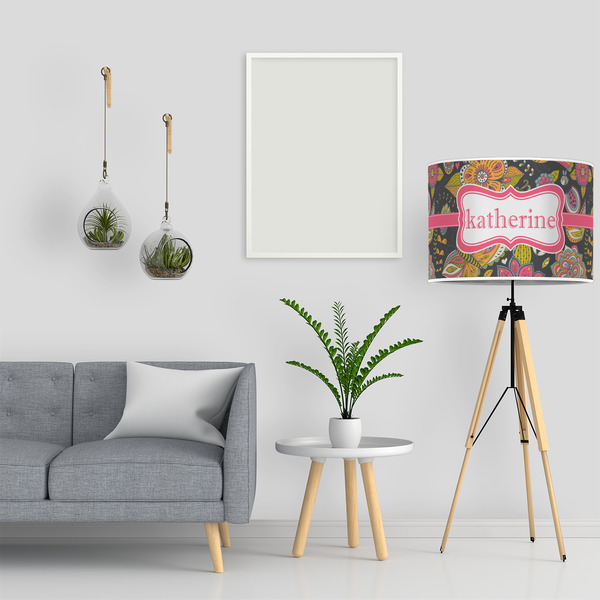 Birds & Butterflies 16" Drum Lampshade - LIFESTYLE