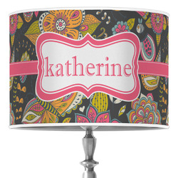Birds & Butterflies 16" Drum Lamp Shade - Poly-film (Personalized)