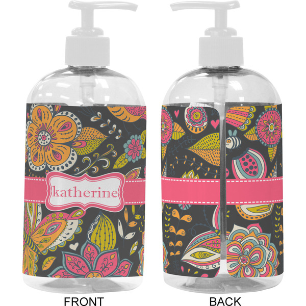 Birds & Butterflies 16 oz Plastic Liquid Dispenser- Approval- White