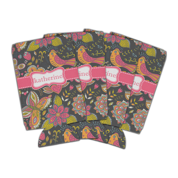 Custom Birds & Butterflies Can Cooler (16 oz) - Set of 4 (Personalized)