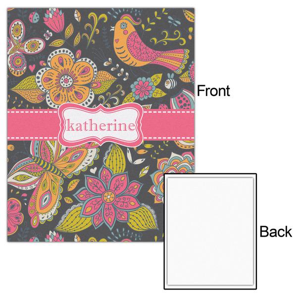 Birds & Butterflies 16x20 - Matte Poster - Front & Back