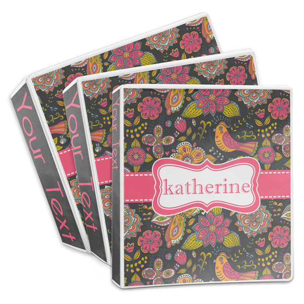 Custom Birds & Butterflies 3-Ring Binder (Personalized)