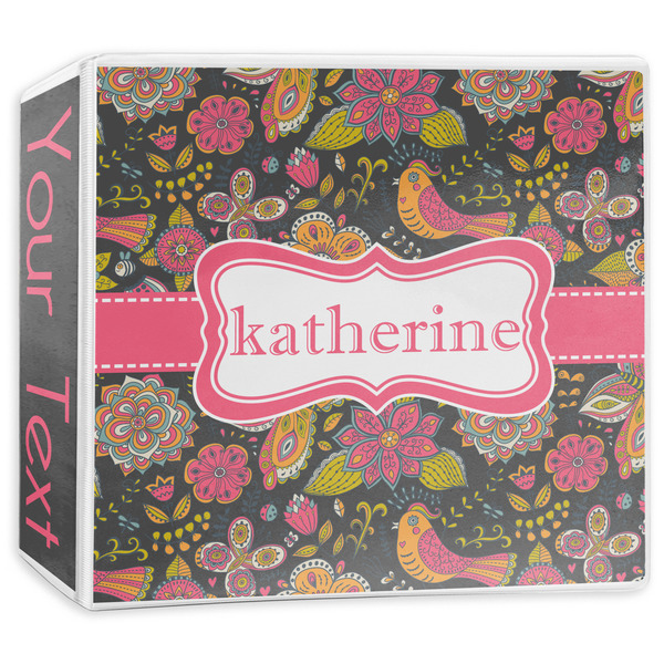 Custom Birds & Butterflies 3-Ring Binder - 3 inch (Personalized)