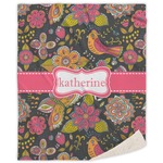 Birds & Butterflies Sherpa Throw Blanket (Personalized)