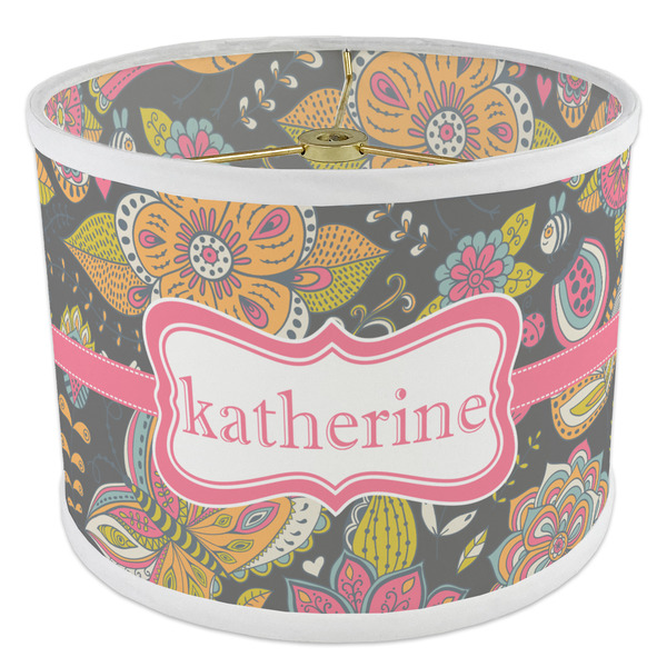 Birds & Butterflies 8" Drum Lampshade - ANGLE Poly-Film