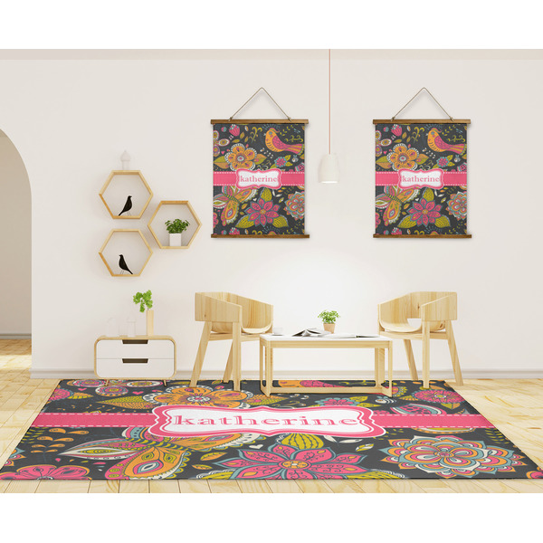 Birds & Butterflies 8'x10' Indoor Area Rugs - IN CONTEXT
