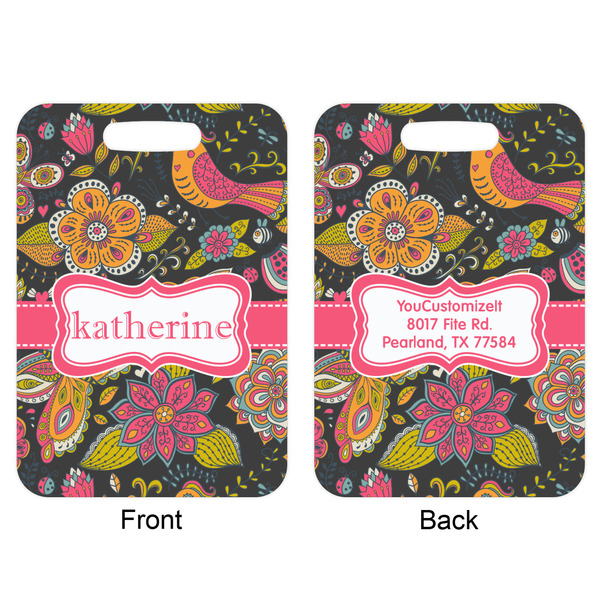 Birds & Butterflies Aluminum Luggage Tag (Front + Back)