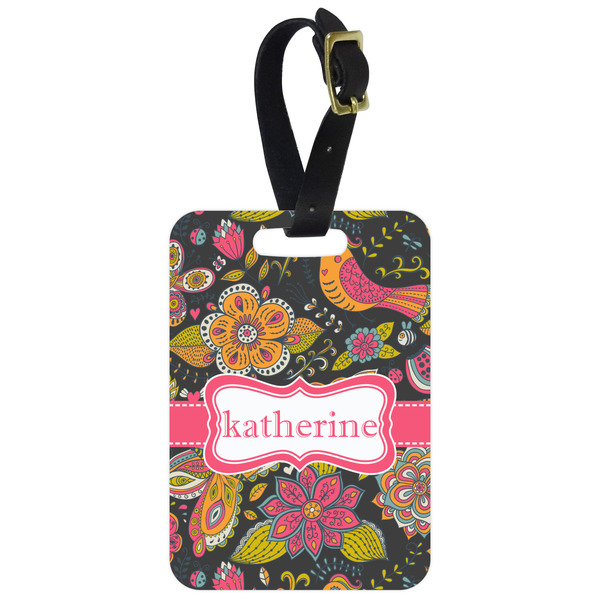 Custom Birds & Butterflies Metal Luggage Tag w/ Name or Text
