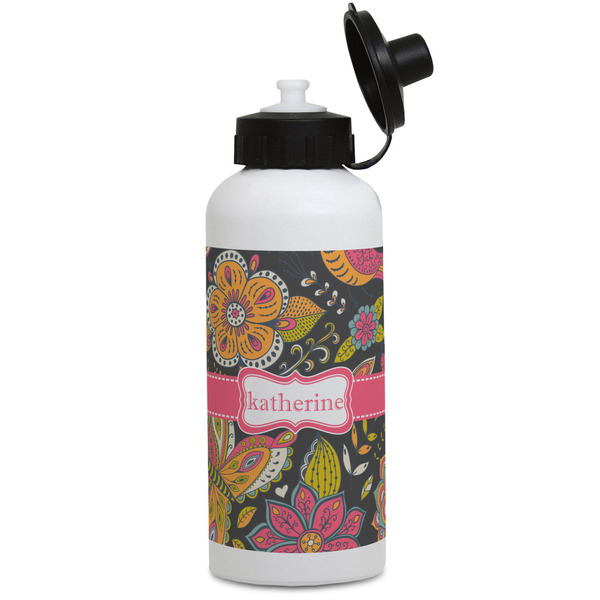 Custom Birds & Butterflies Water Bottles - Aluminum - 20 oz - White (Personalized)