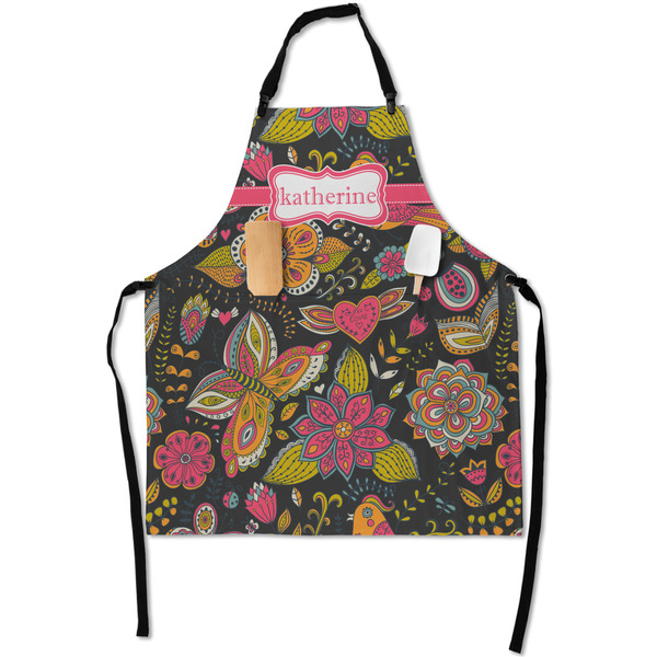 Custom Birds & Butterflies Apron With Pockets w/ Name or Text