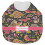 Birds & Butterflies Jersey Knit Baby Bib w/ Name or Text