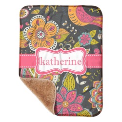 Birds & Butterflies Sherpa Baby Blanket - 30" x 40" w/ Name or Text