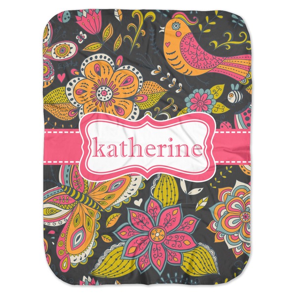 Custom Birds & Butterflies Baby Swaddling Blanket (Personalized)